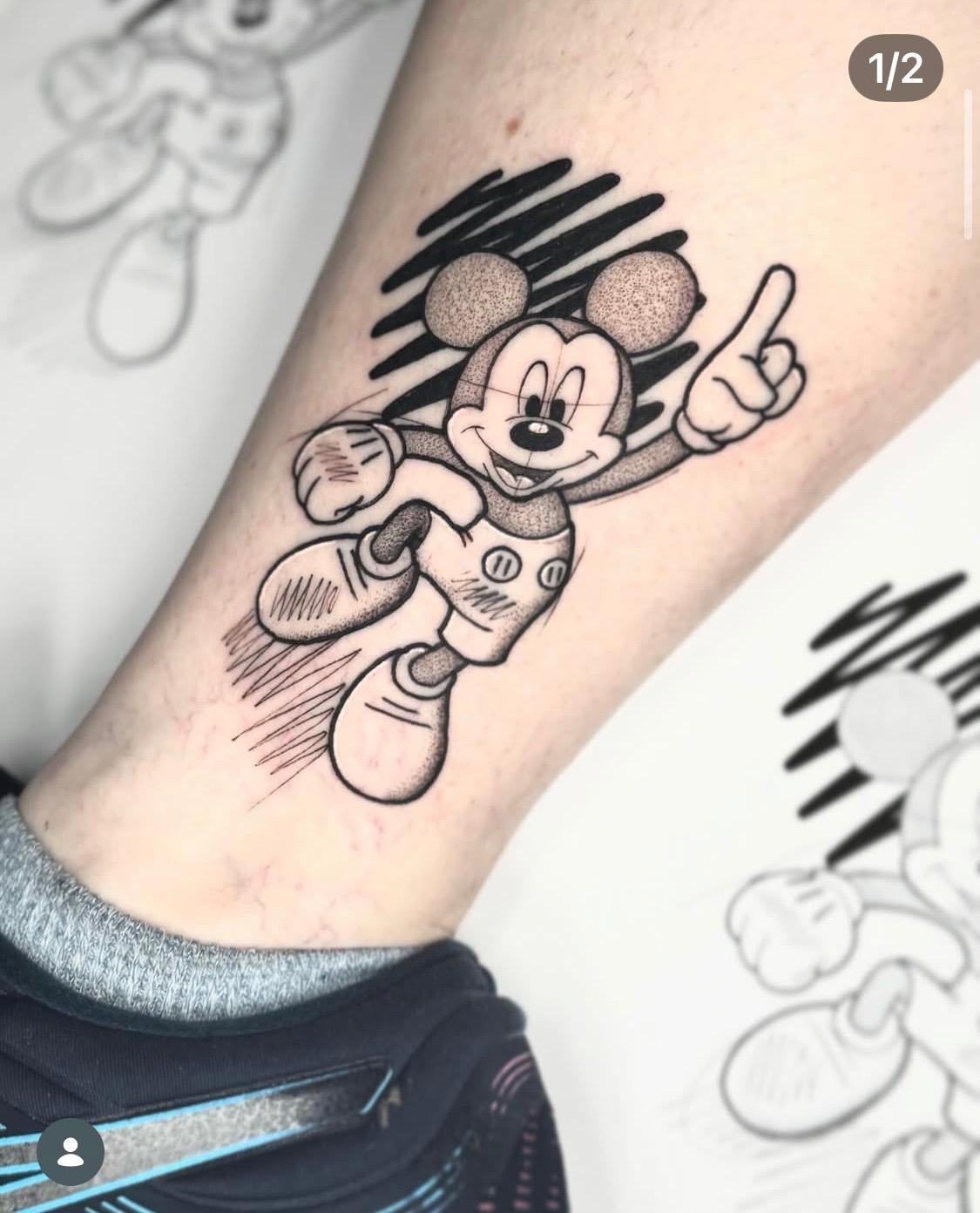 Tatuaje sketch de personaje animado