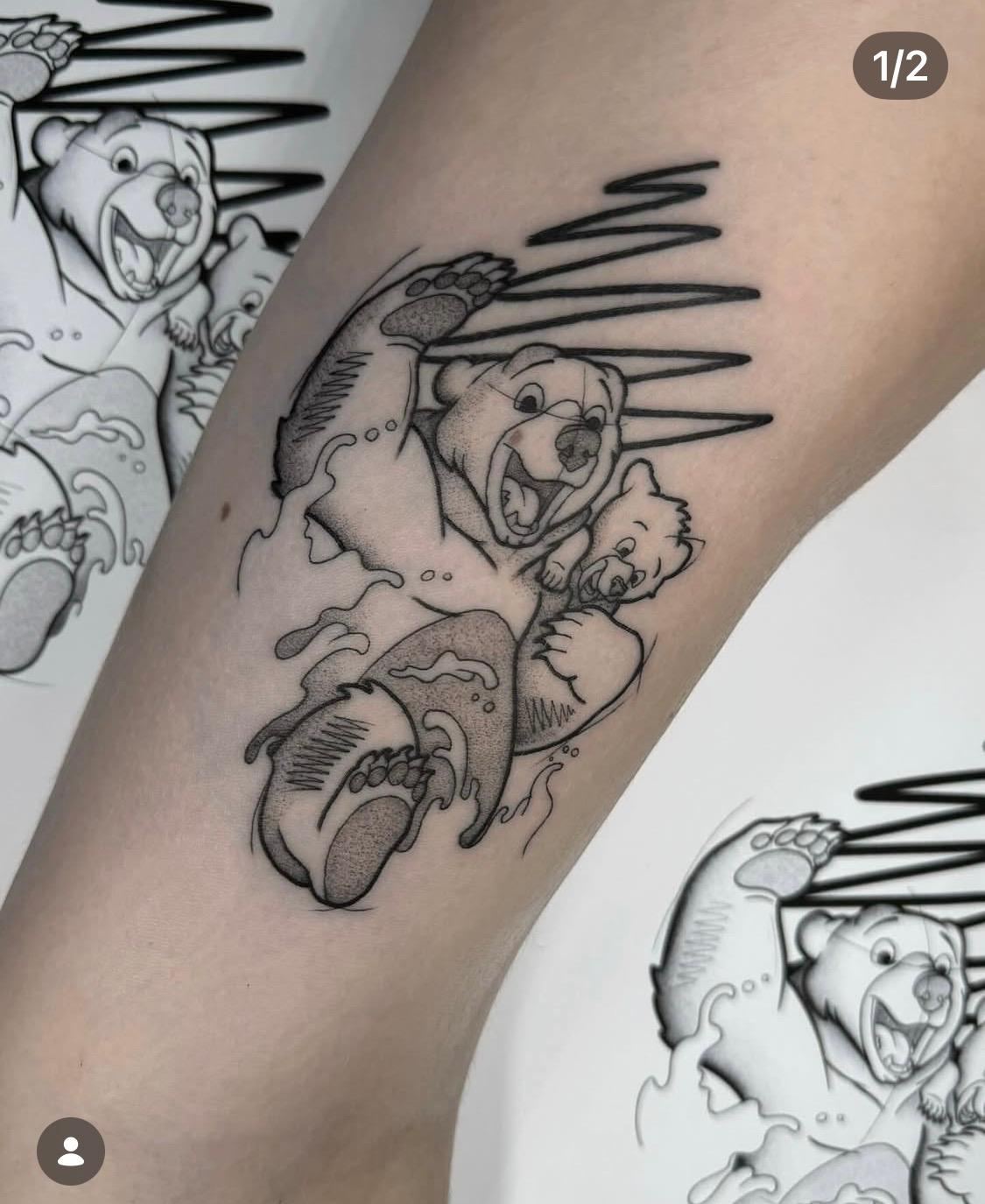 Tatuaje sketch de osos